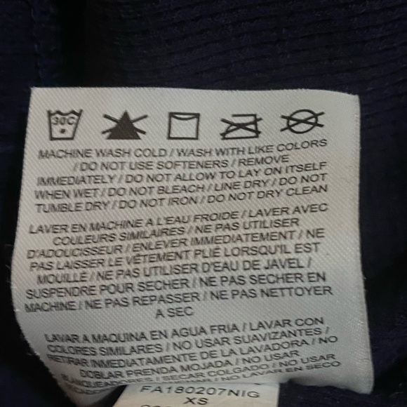 Women’s XS Shirt Nike Dri Fit Graphic Print Blue Waffle Knit Hooded Long Sleeves - Picture 12 of 12